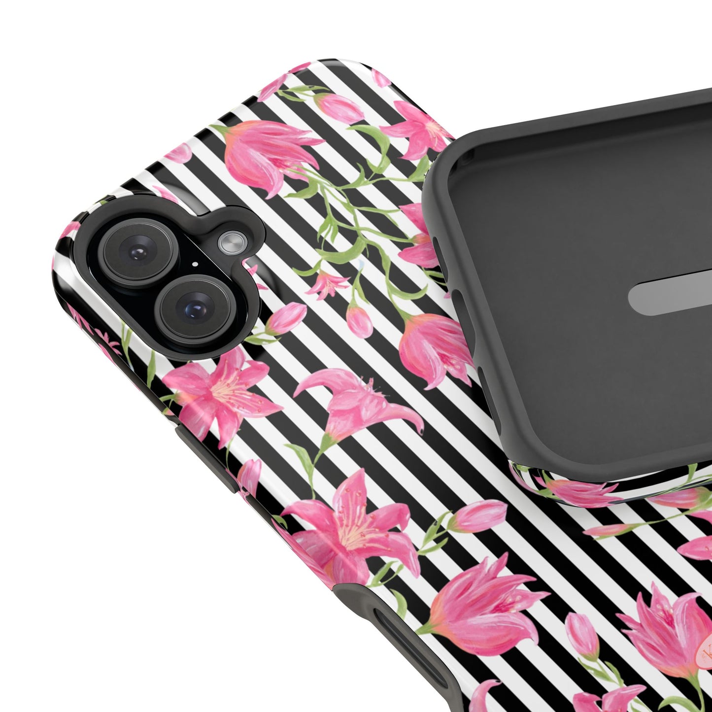 Azalea Stripe Mag Safe Case for iPhone - Black