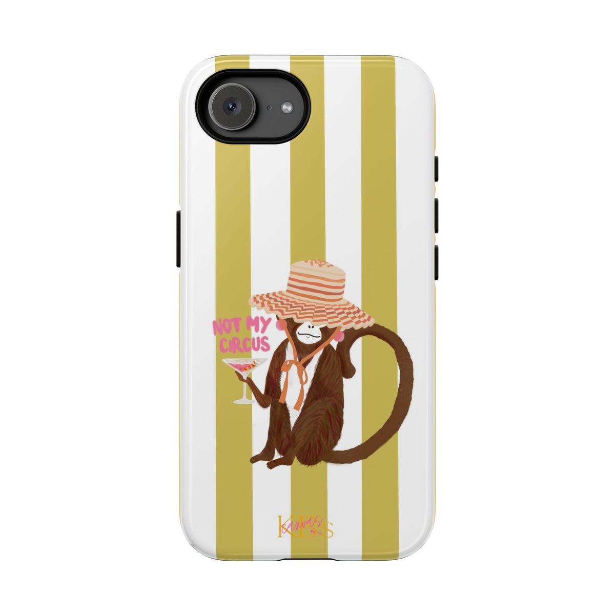 Not My Circus Tough Case - Green & White Stripe