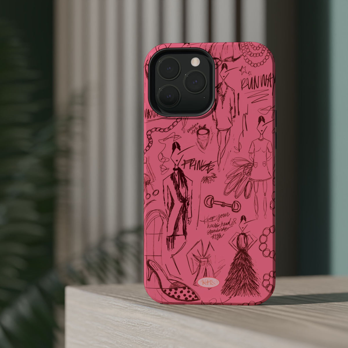 Fashion Sketch Mag Safe Case for iPhone - Maroon