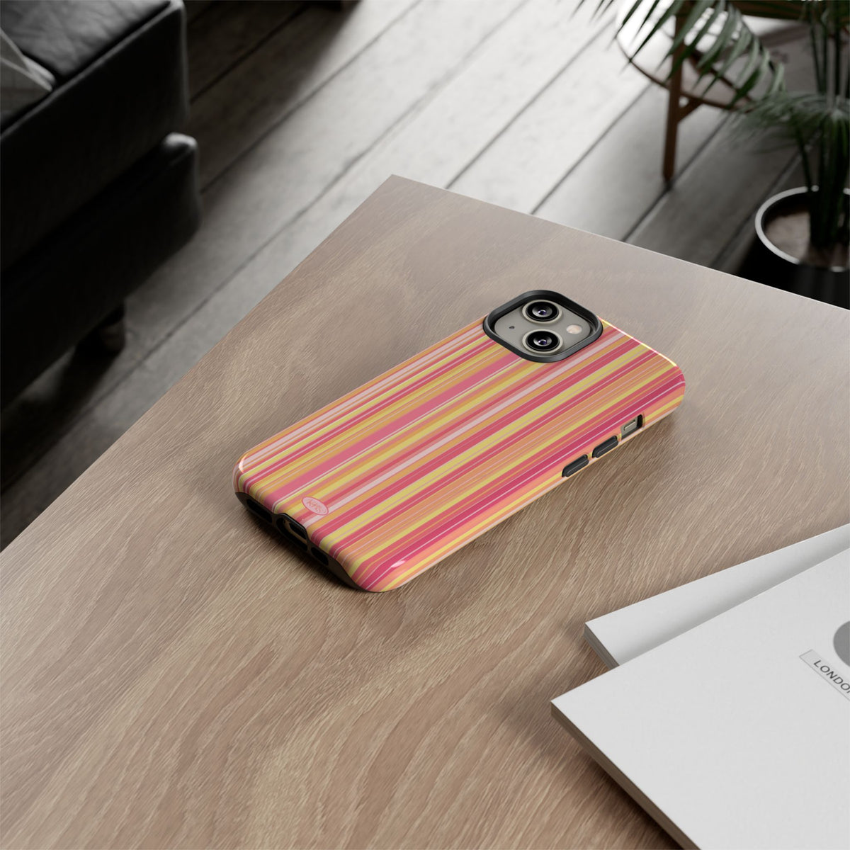 Pink Lemonade Stripe Tough Case for iPhone