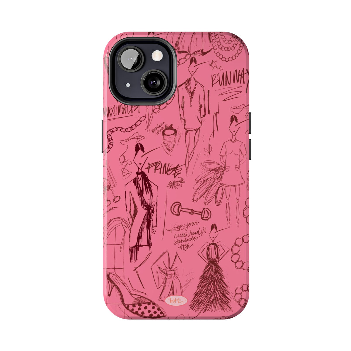 Fashion Sketch Tough Case for iPhone - Maroon