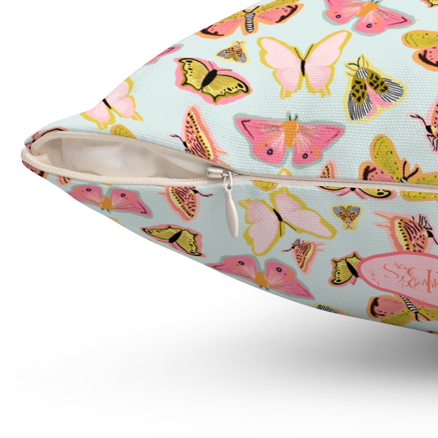 Butterfly Muse Throw Pillow - Blue