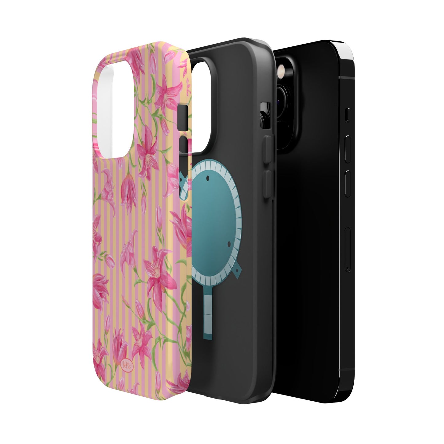 Azalea Stripe Mag Safe Case for iPhone - Pink & Orange