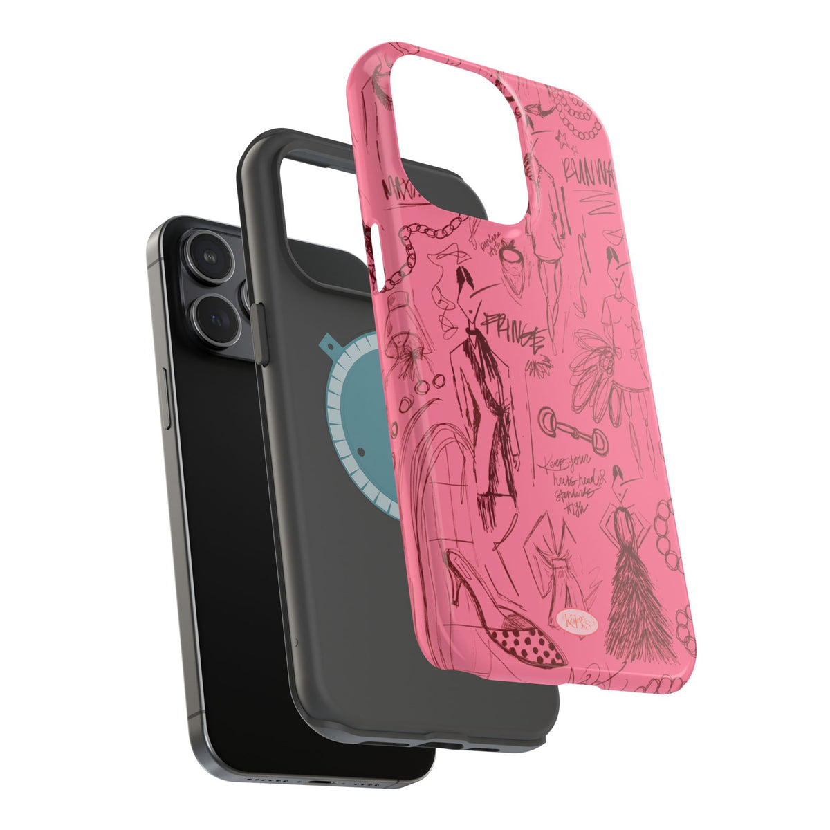Fashion Sketch Mag Safe Case for iPhone - Maroon