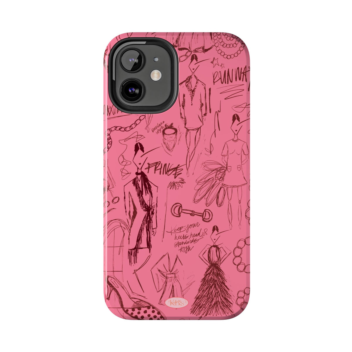 Fashion Sketch Tough Case for iPhone - Maroon