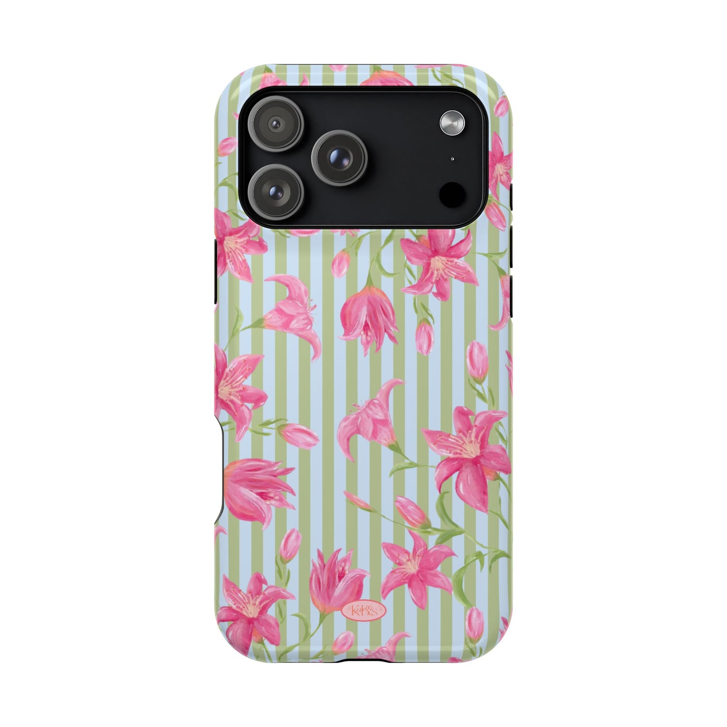 Azalea Stripe Mag Safe Case for iPhone - Blue & Green