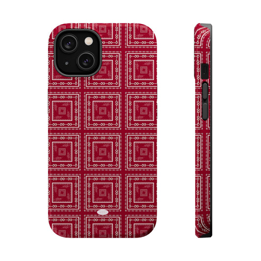 Maroon & White Horsebit MagSafe Case