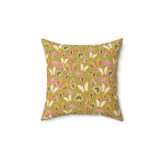 Butterfly Muse Throw Pillow - Green
