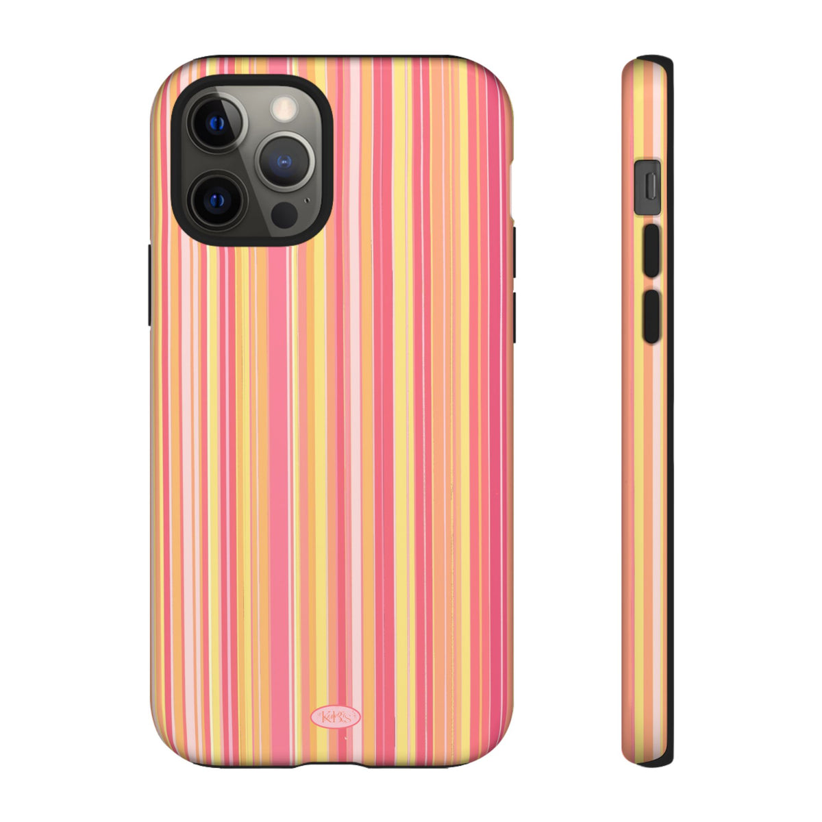 Pink Lemonade Stripe Tough Case for iPhone