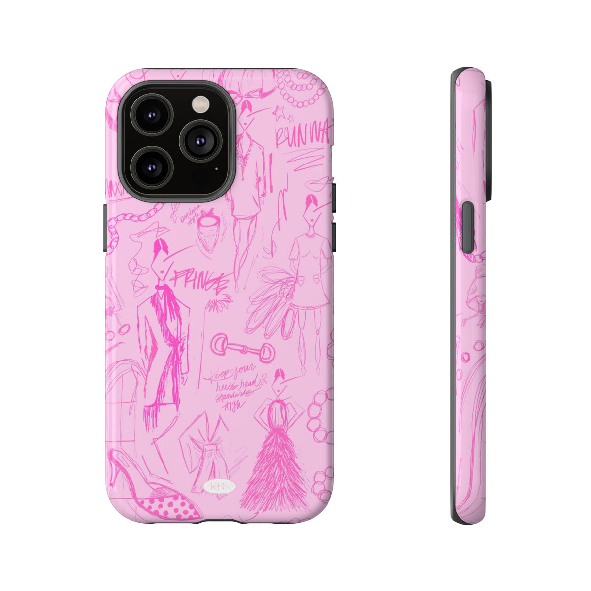 Fashion Sketch Tough Case for iPhone - Pink