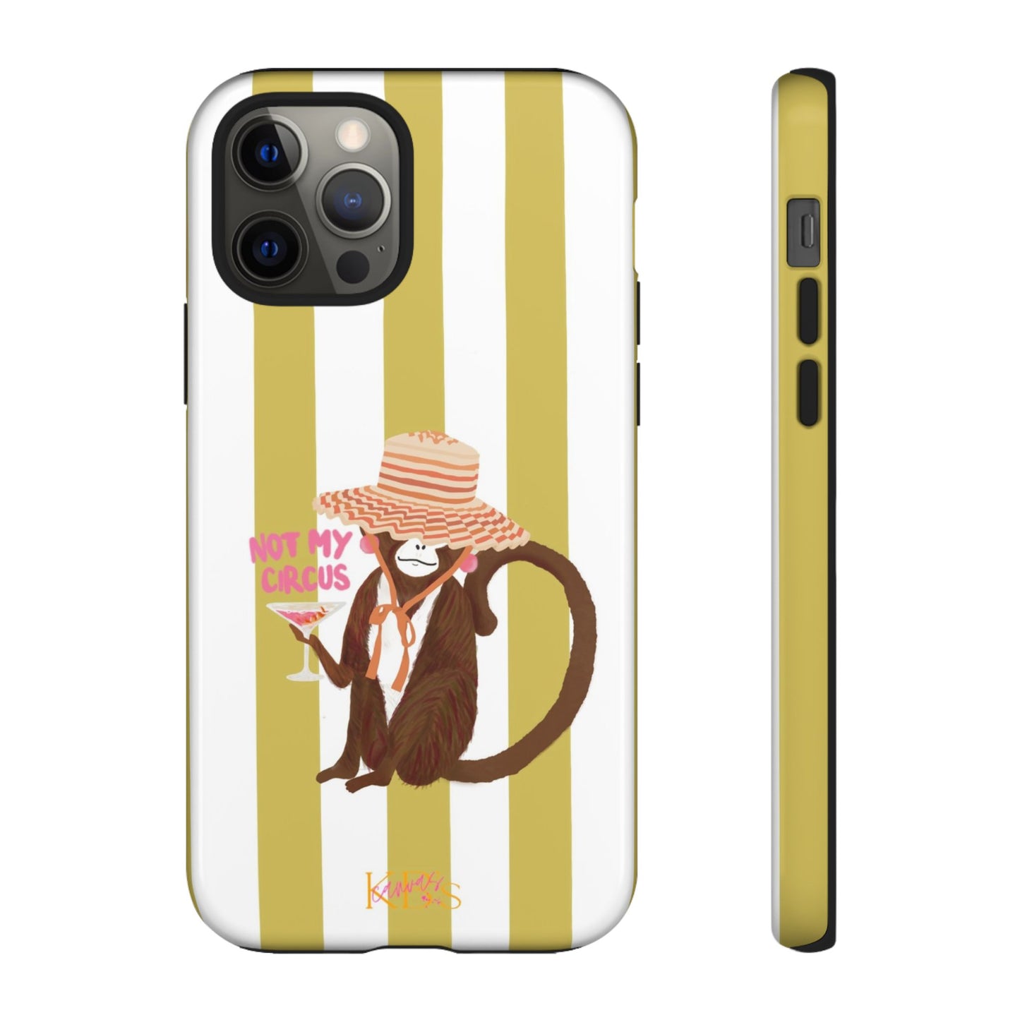Not My Circus Tough Case - Green & White Stripe