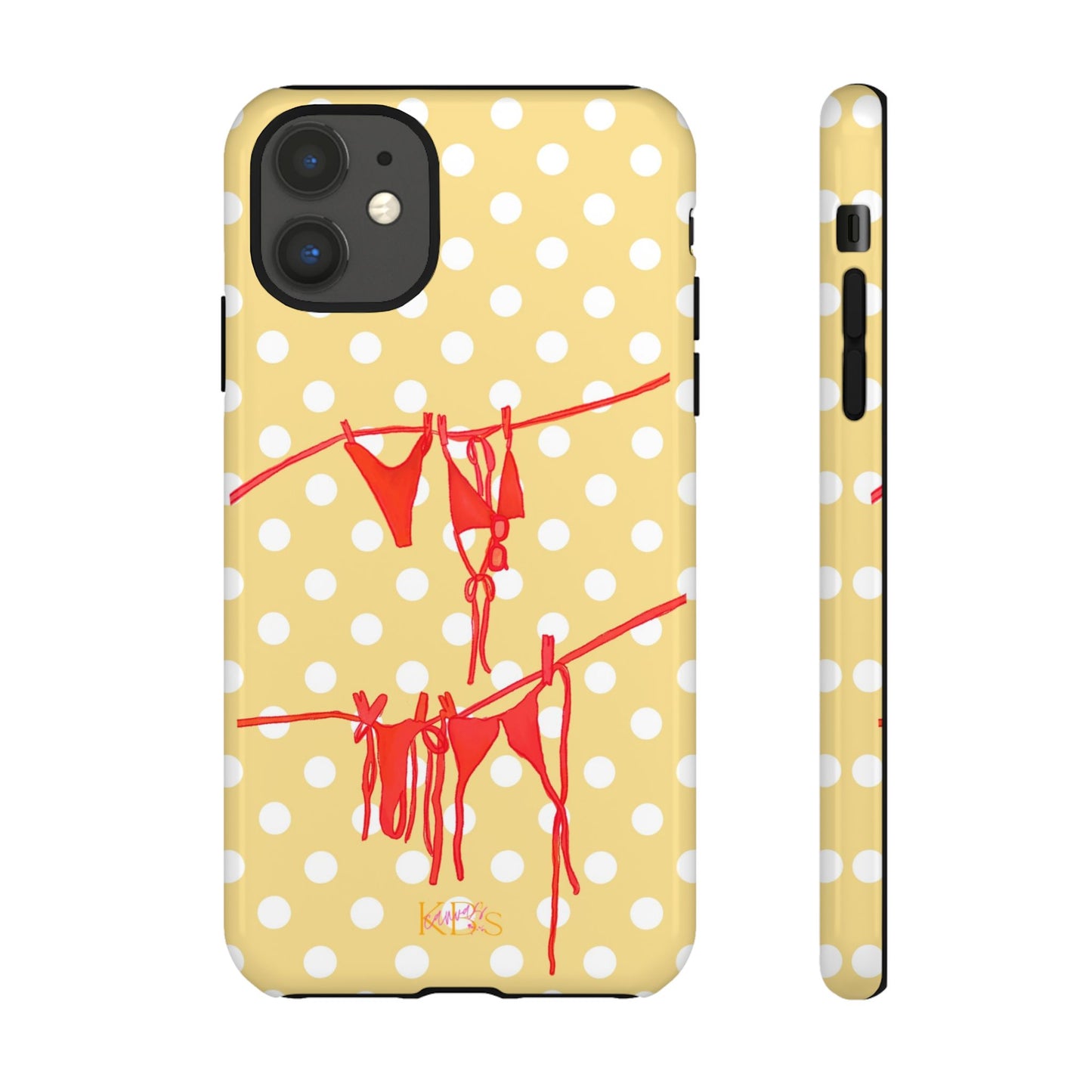 Polka Dot Bikini Tough Case for iPhone - Yellow