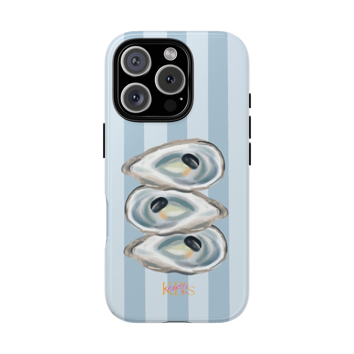 Striped Oyster Tough Case - Blue
