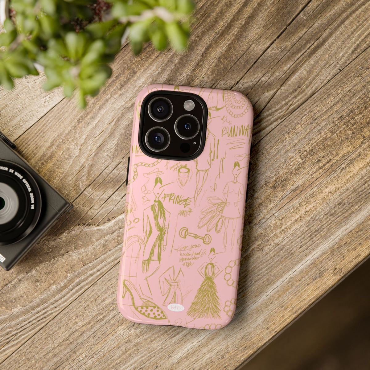 Fashion Sketch Tough Case for iPhone - Pink