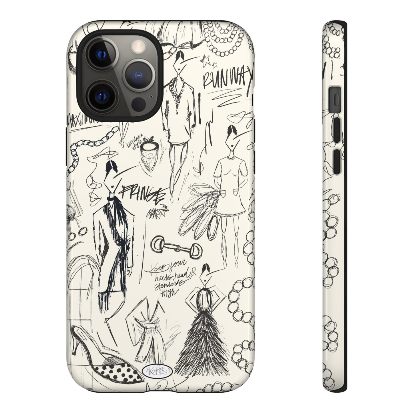 Fashion Sketch Tough Case for iPhone - Black
