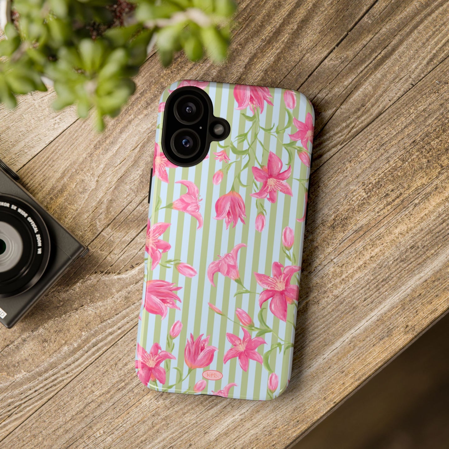 Azalea Stripe Tough Case for iPhone - Blue & Green