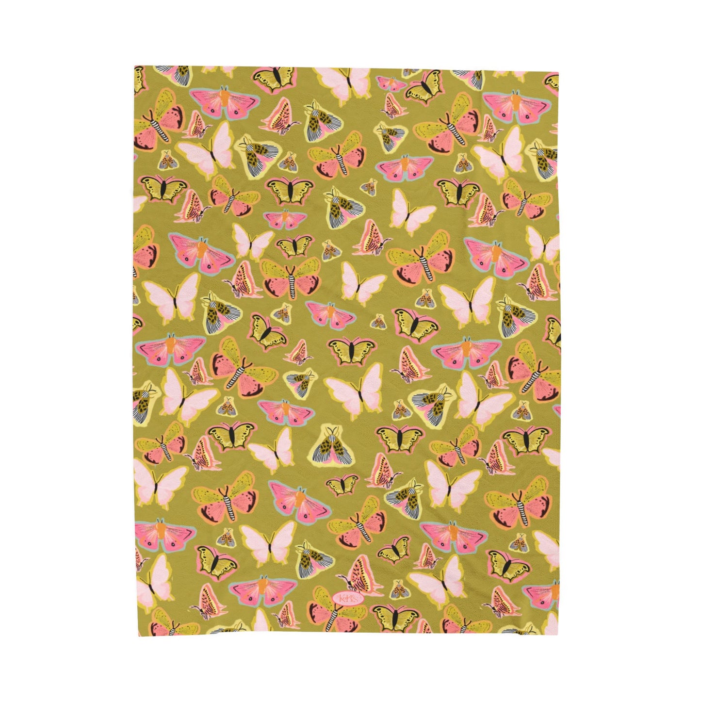 Butterfly Muse Velveteen Blanket - Green