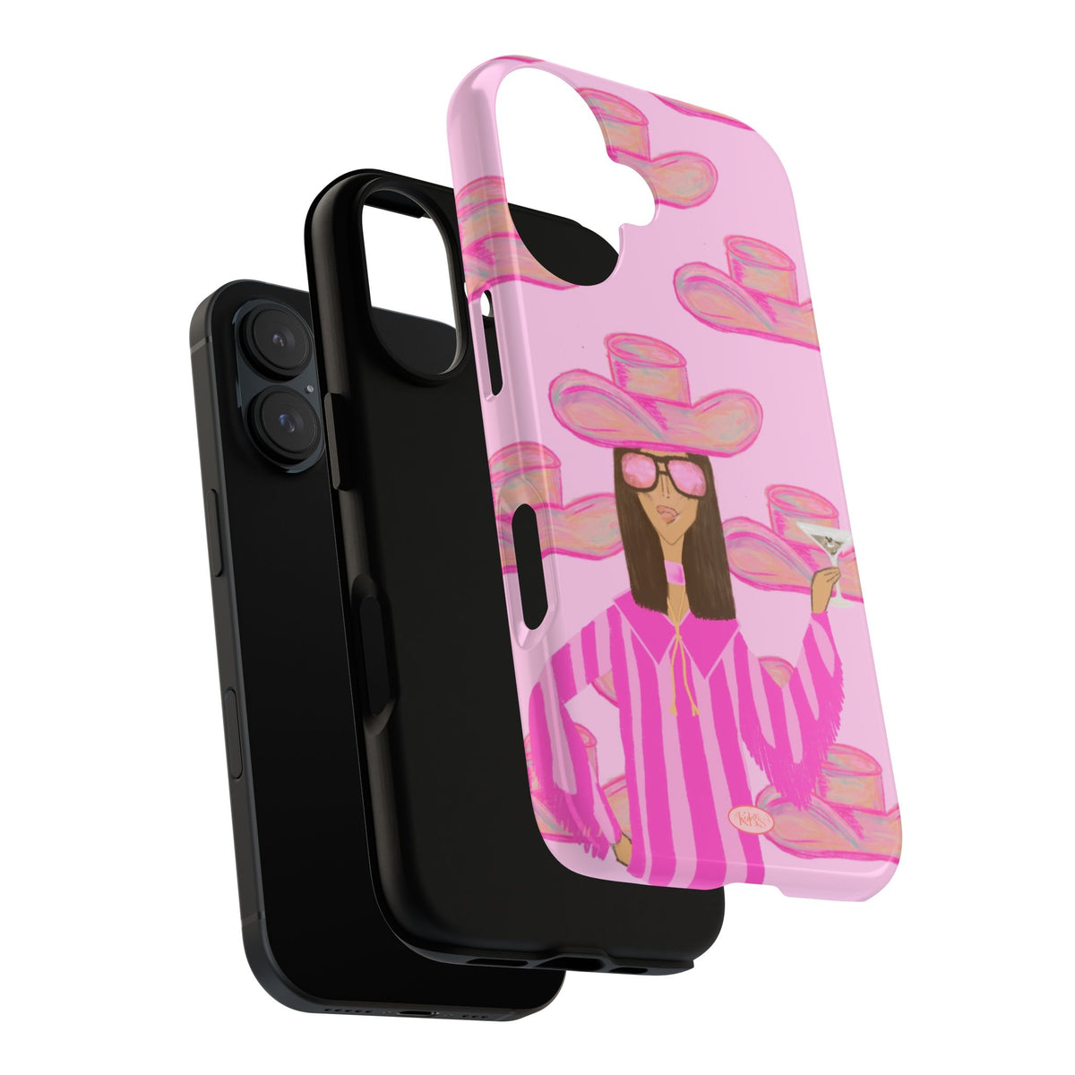 Cocktail Cowgirl Tough Case for iPhone - Pink