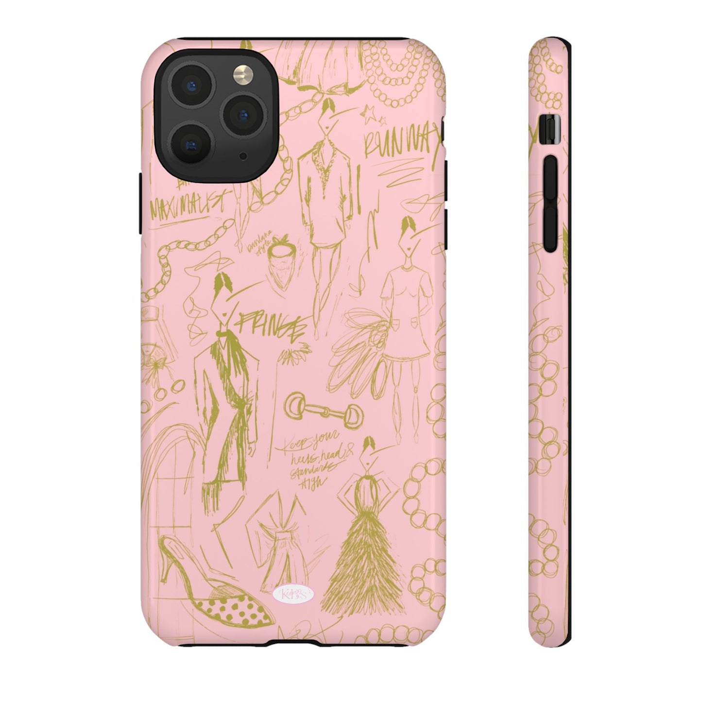 Fashion Sketch Tough Case for iPhone - Pink