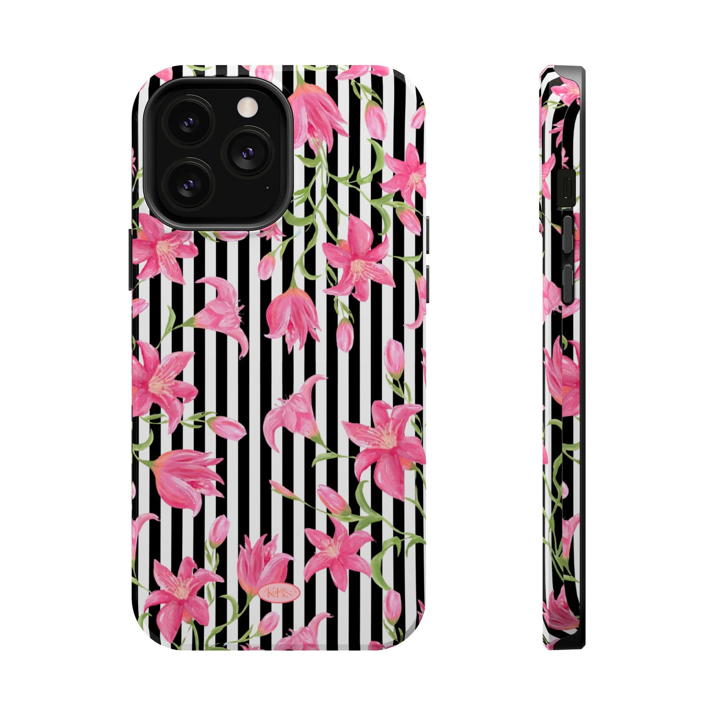 Azalea Stripe Mag Safe Case for iPhone - Black