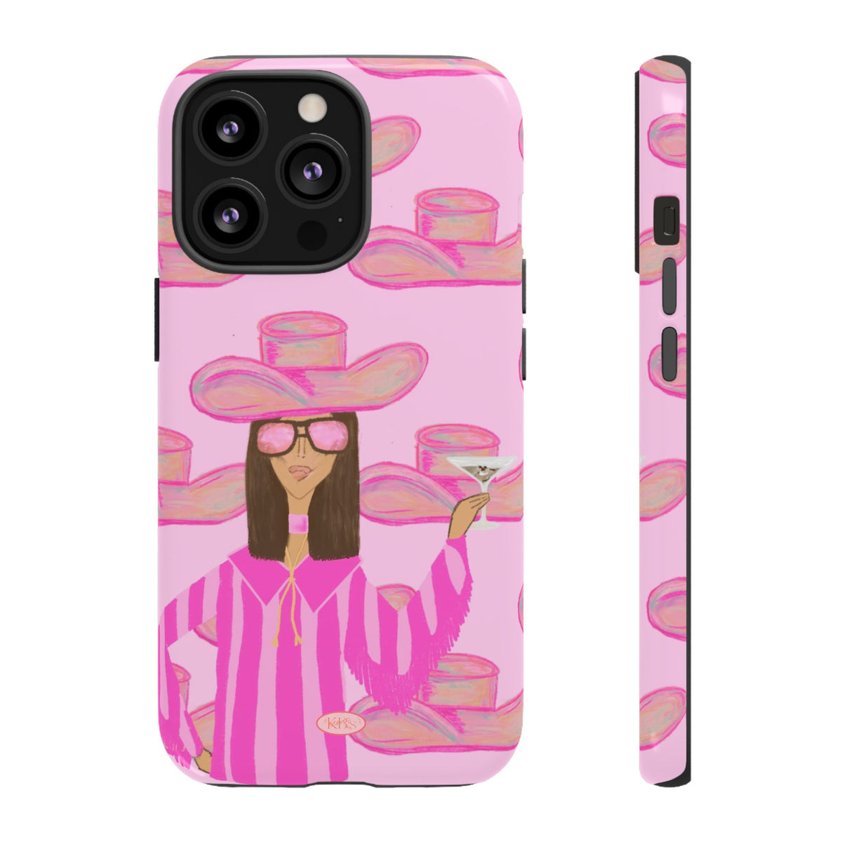 Cocktail Cowgirl Tough Case for iPhone - Pink