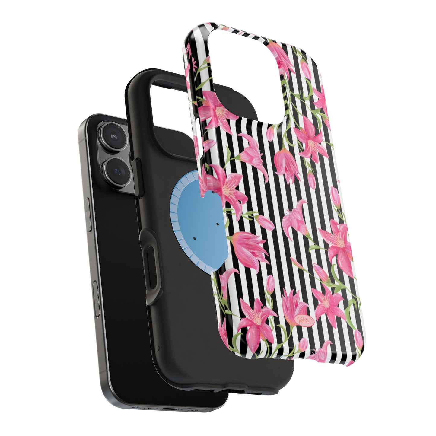 Azalea Stripe Mag Safe Case for iPhone - Black