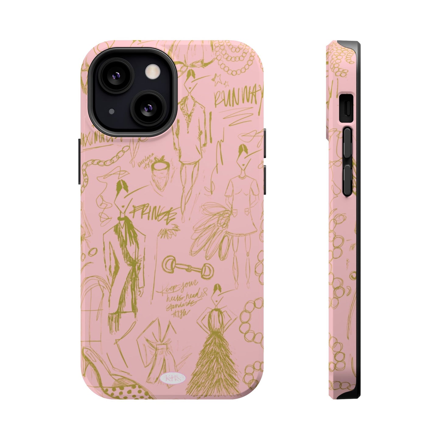 Fashion Sketch Mag Safe Case for iPhone - Pink