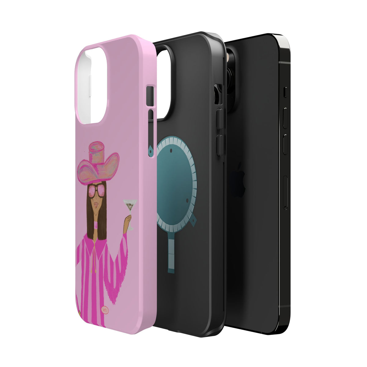 Cocktail Cowgirl Mag Safe Case for iPhone - Pink