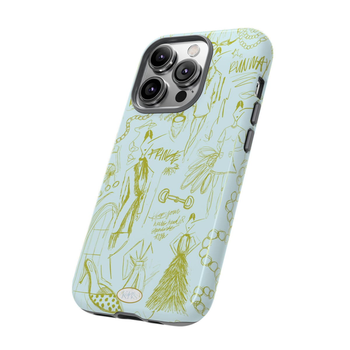 Fashion Sketch Tough Case for iPhone - Blue