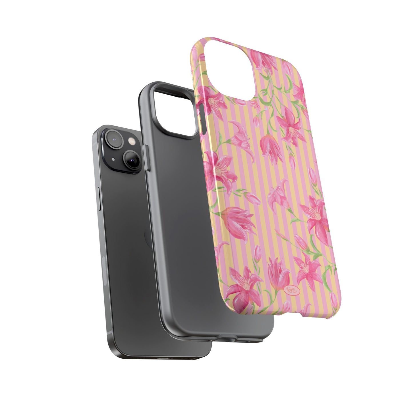 Azalea Stripe Tough Case for iPhone - Pink & Orange
