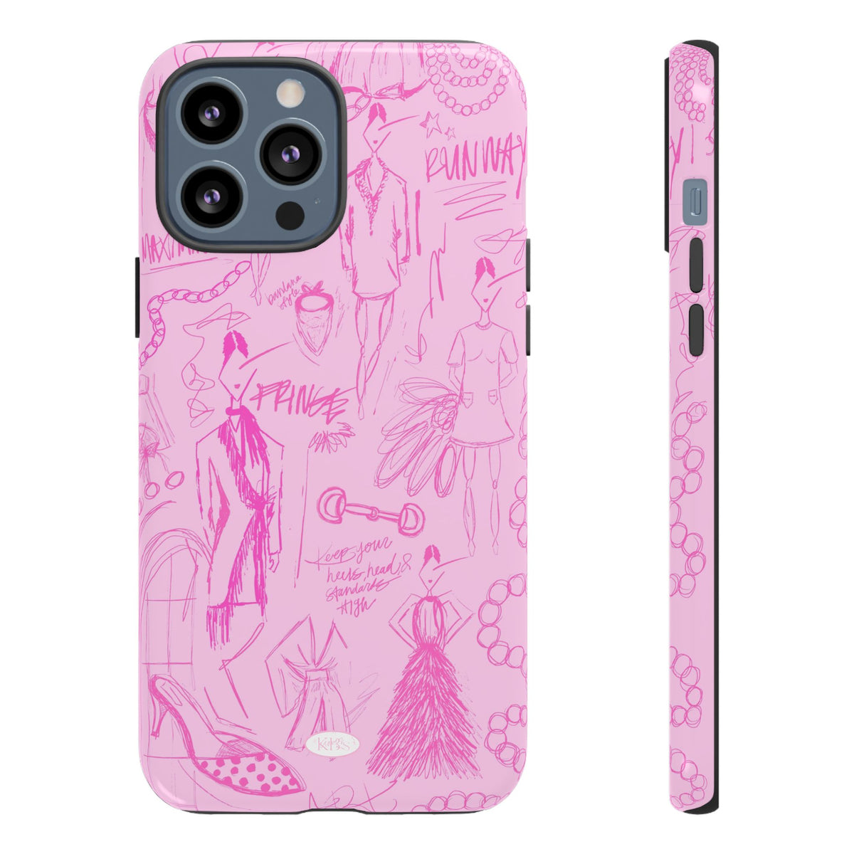 Fashion Sketch Tough Case for iPhone - Pink