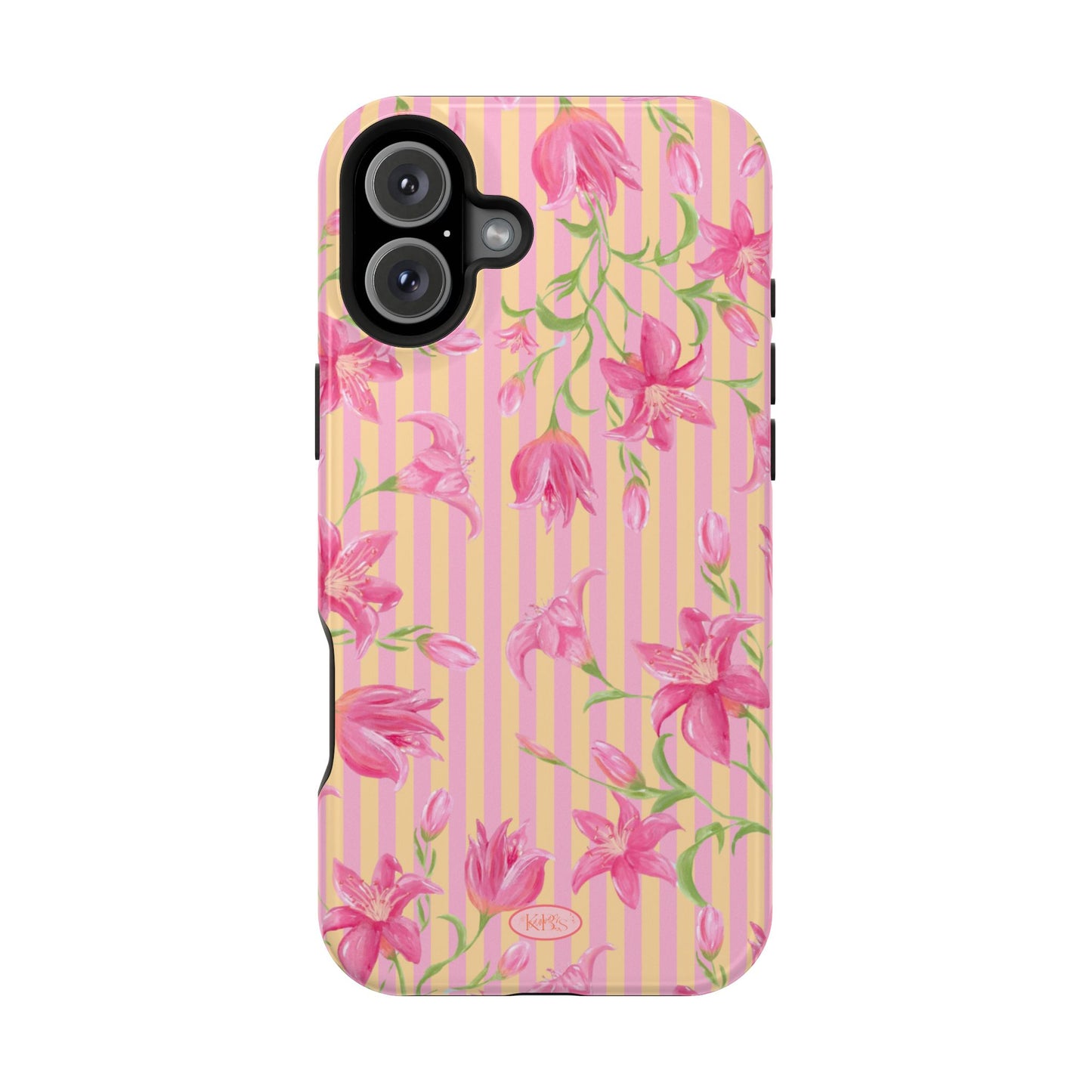 Azalea Stripe Mag Safe Case for iPhone - Pink & Orange
