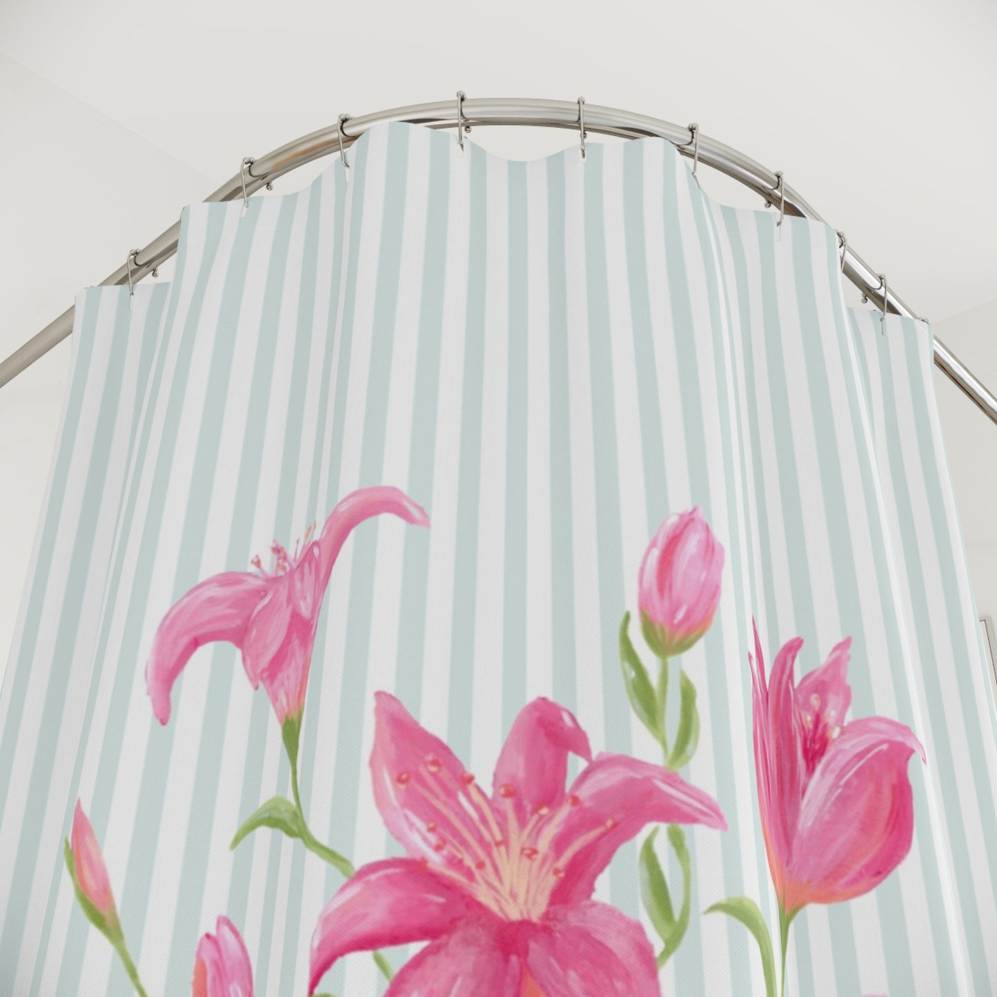 Lily Bloom Shower Curtain - Blue