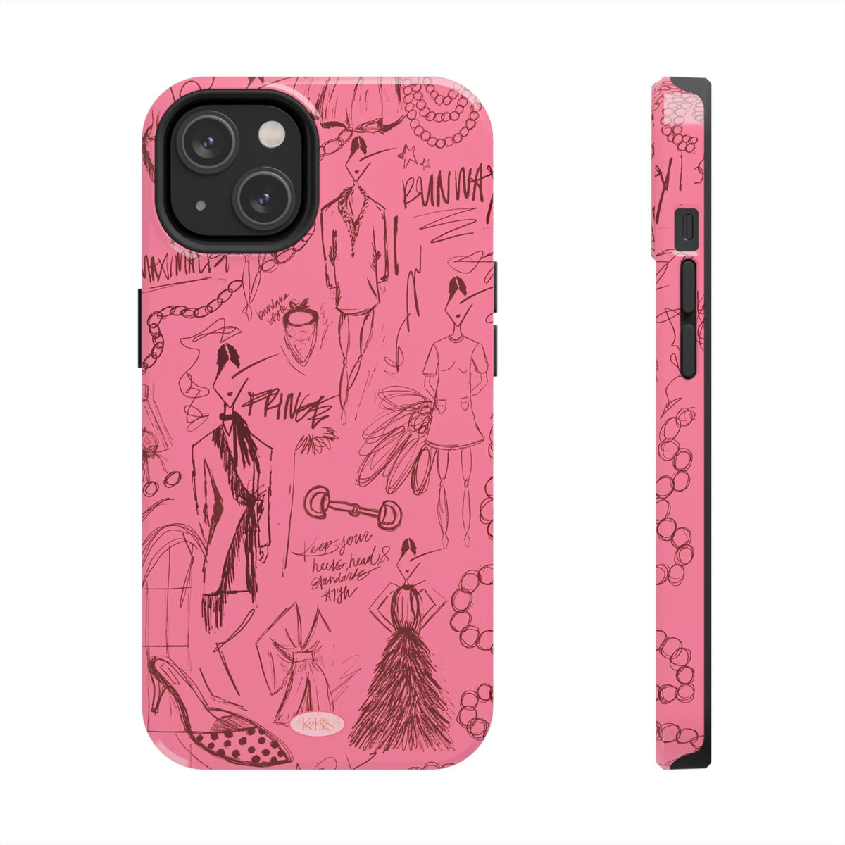 Fashion Sketch Tough Case for iPhone - Maroon