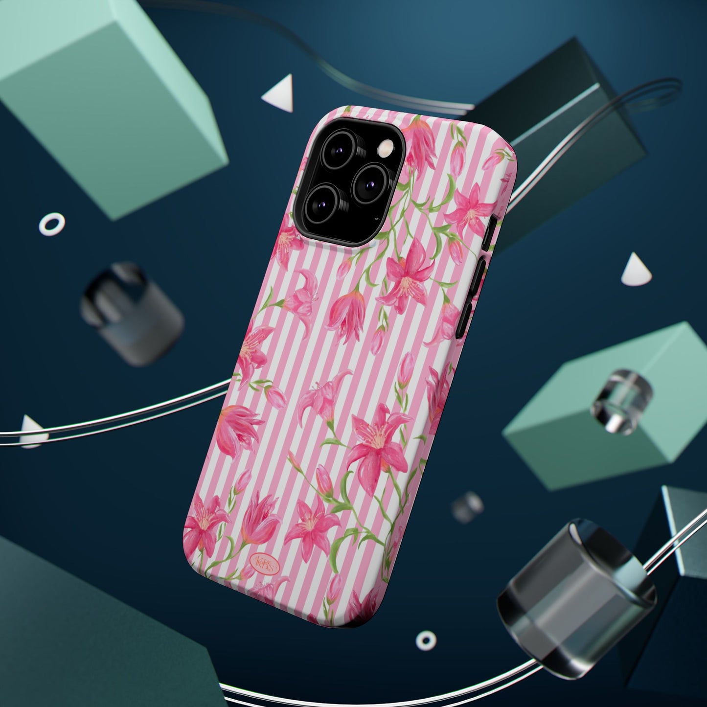 Azalea Stripe Mag Safe Case for iPhone - Pink