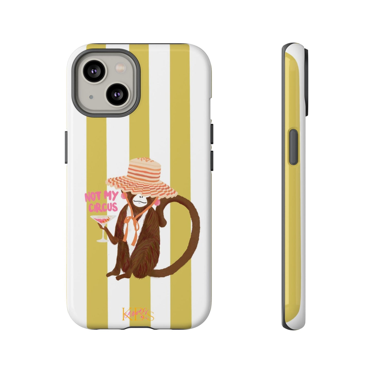 Not My Circus Tough Case - Green & White Stripe