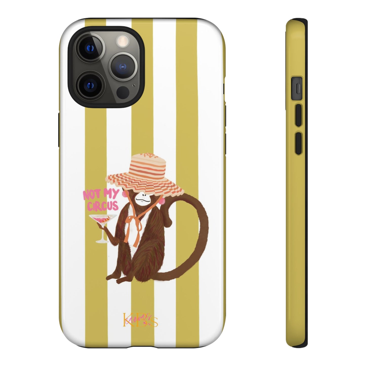 Not My Circus Tough Case - Green & White Stripe