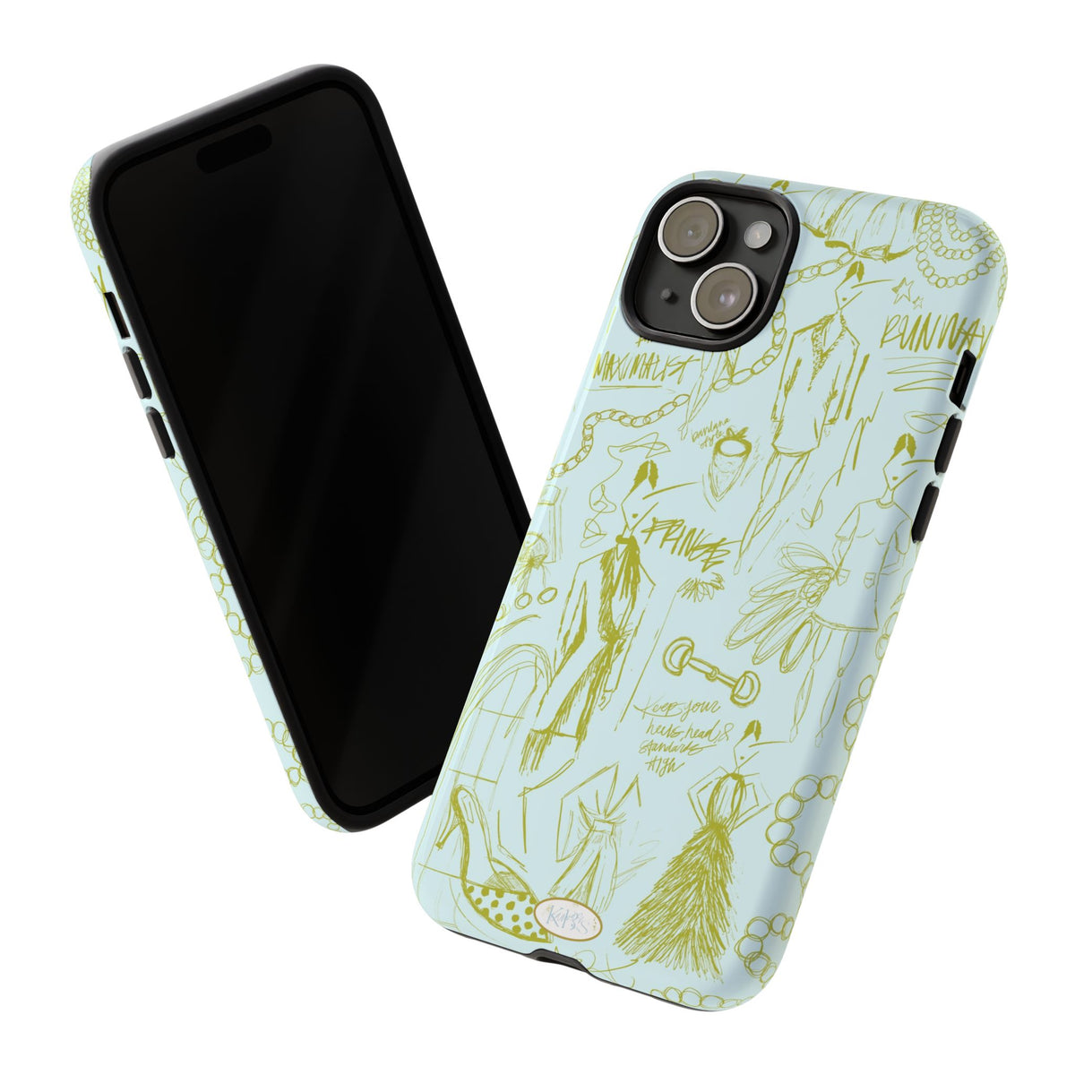 Fashion Sketch Tough Case for iPhone - Blue