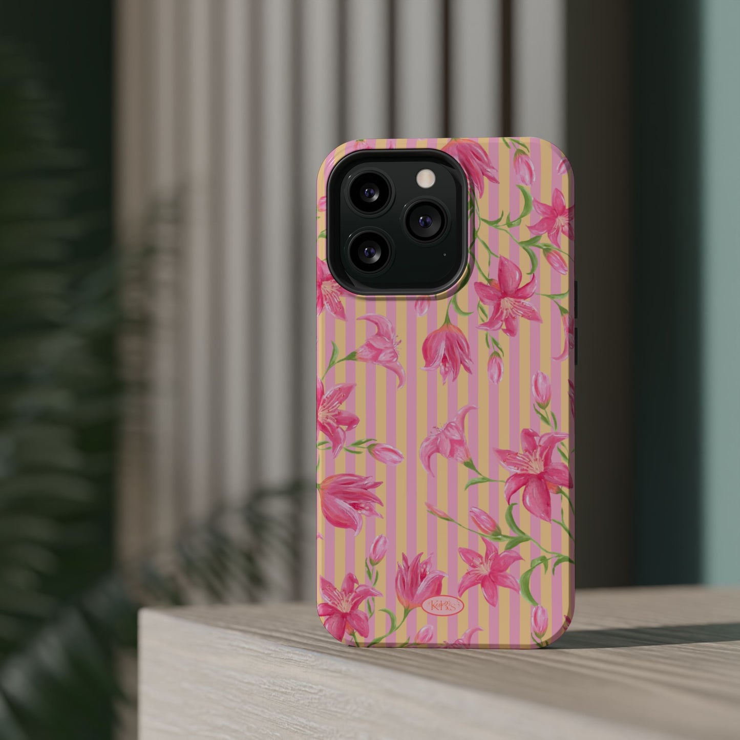 Azalea Stripe Mag Safe Case for iPhone - Pink & Orange