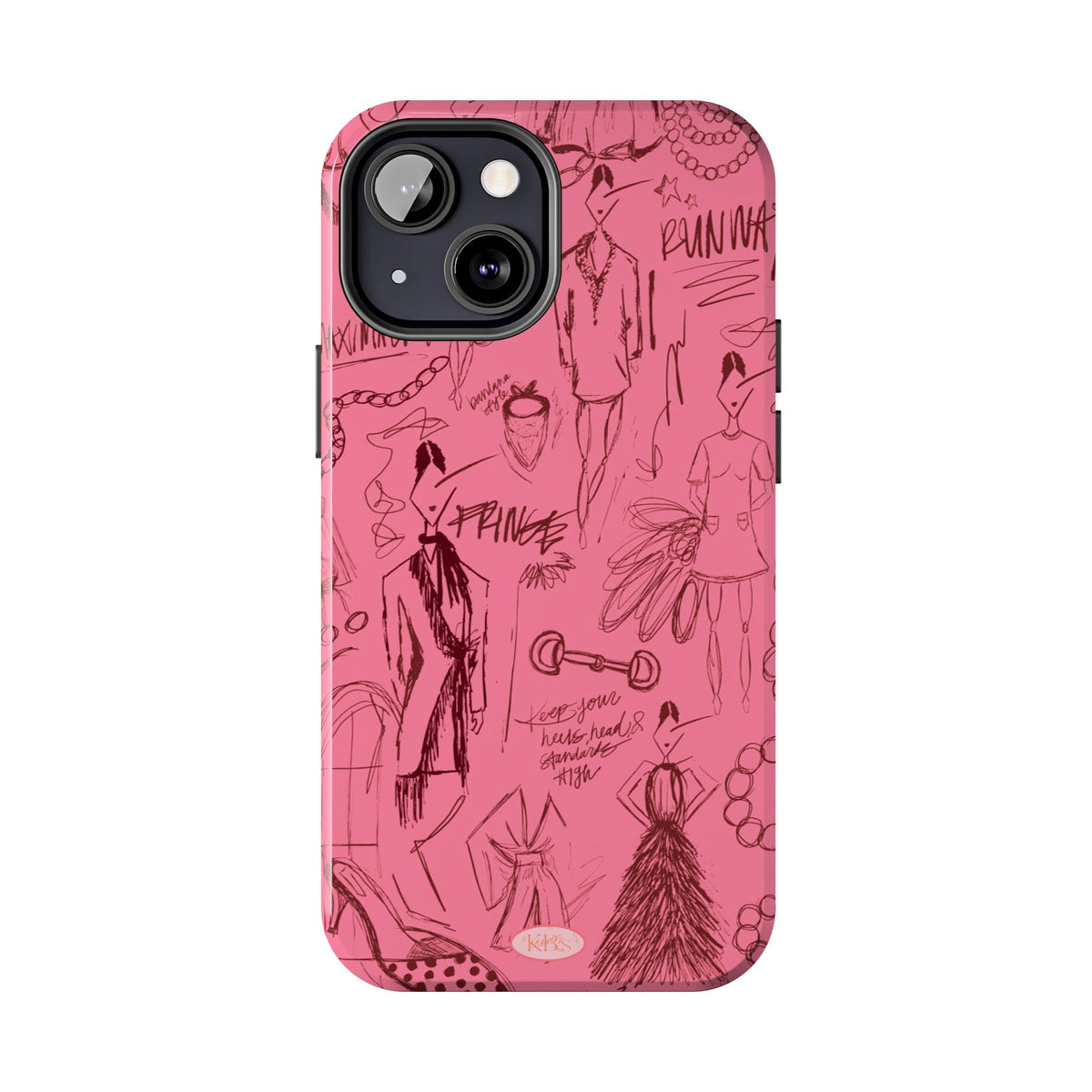 Fashion Sketch Tough Case for iPhone - Maroon