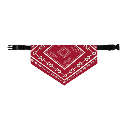 Maroon & White Horsebit Dog Scarf