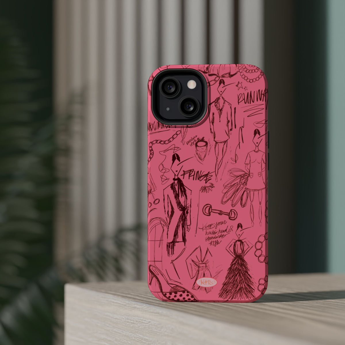 Fashion Sketch Mag Safe Case for iPhone - Maroon