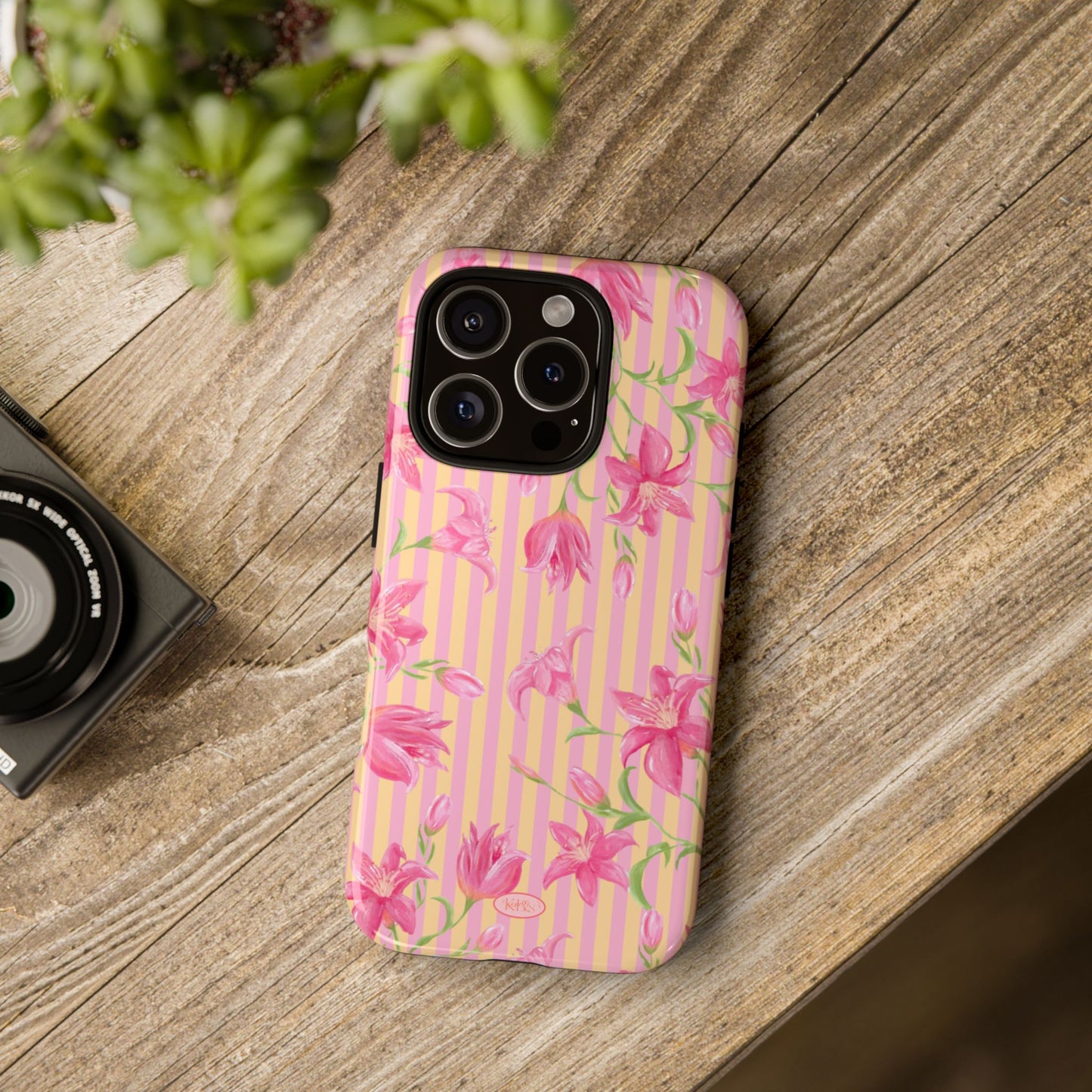 Azalea Stripe Tough Case for iPhone - Pink & Orange
