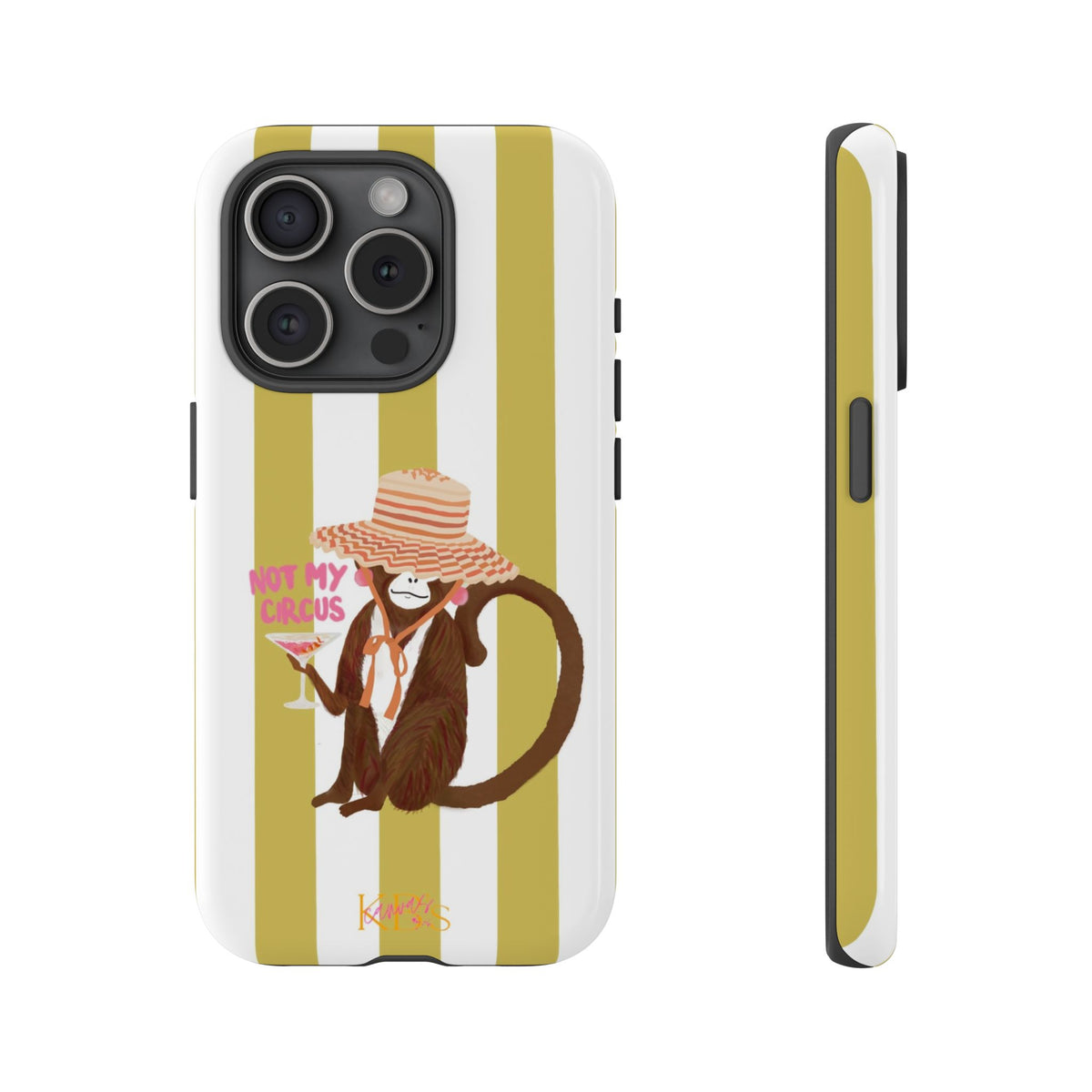 Not My Circus Tough Case - Green & White Stripe