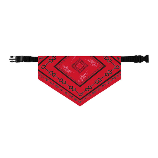 Red & Black Horsebit Dog Scarf