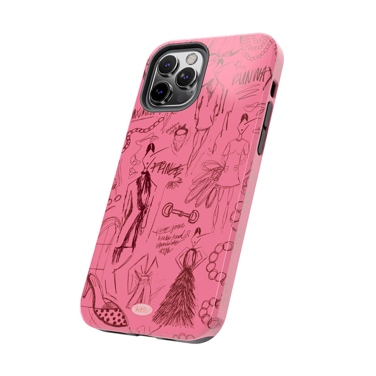 Fashion Sketch Tough Case for iPhone - Maroon