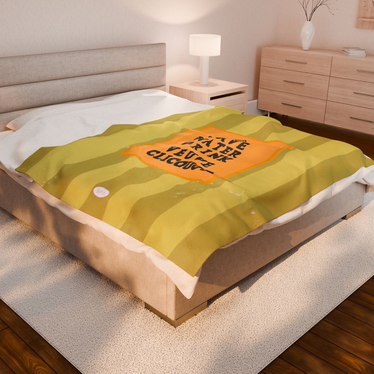 Save Water Drink Veuve Velveteen Blanket