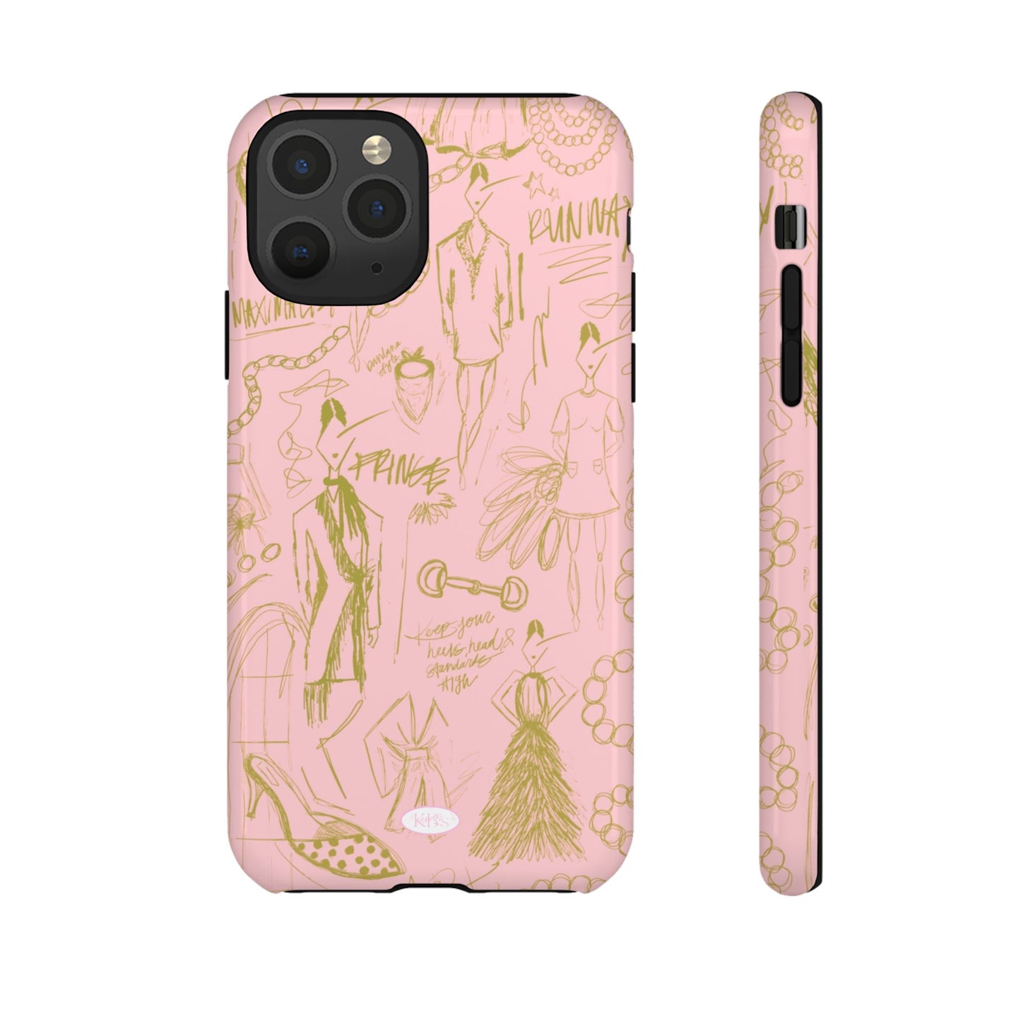 Fashion Sketch Tough Case for iPhone - Pink