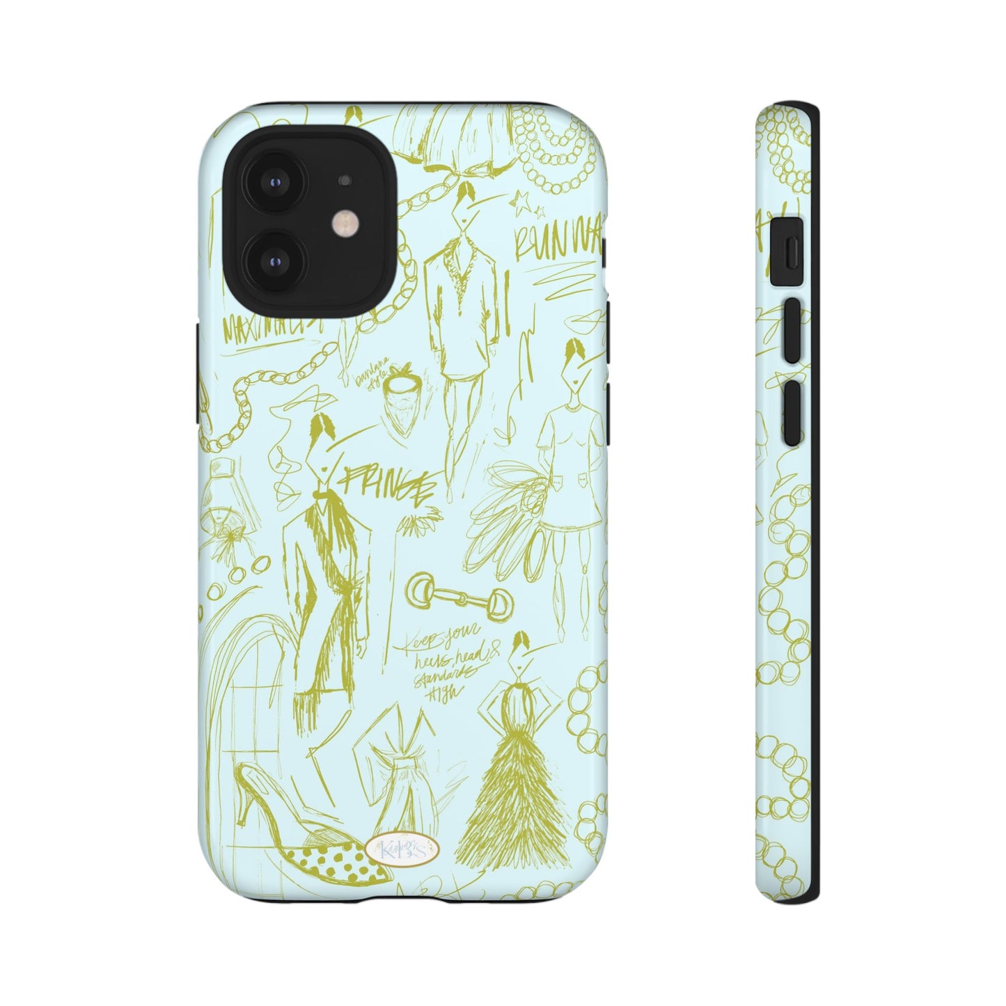 Fashion Sketch Tough Case for iPhone - Blue