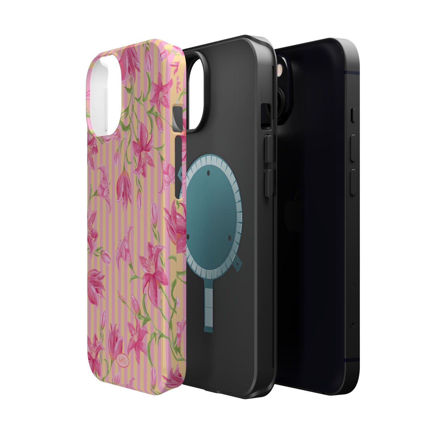 Azalea Stripe Mag Safe Case for iPhone - Pink & Orange